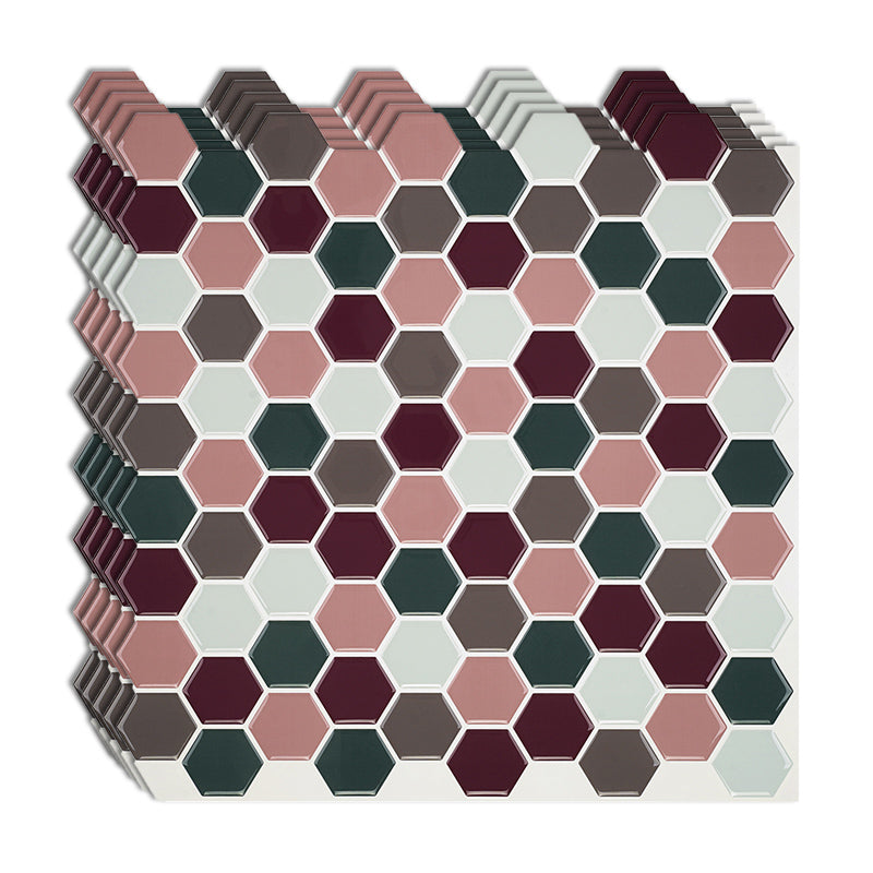 Modern Field Tile Waterproof Hexagon Pattern Peel and Stick Tile Over Tile