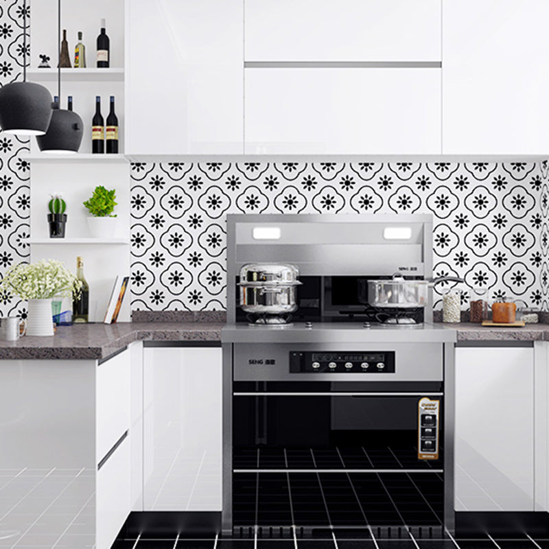 Single Tile Peel and Stick Backsplash Contemporary Kitchen Wallpaper