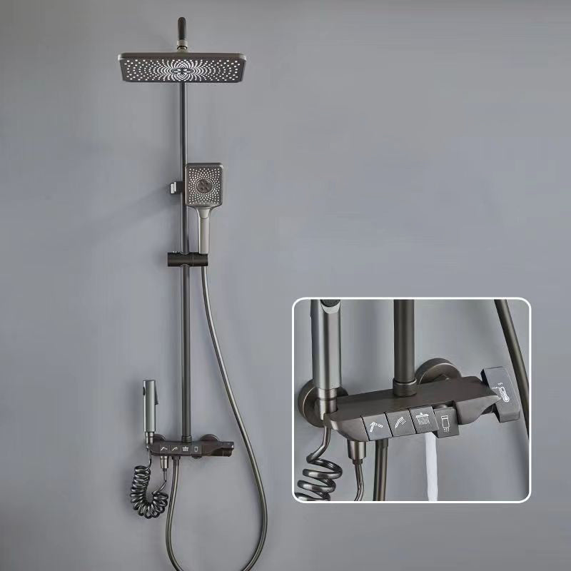 Bathroom Shower System Square Handheld Shower Head Wall Mounted Shower Trim