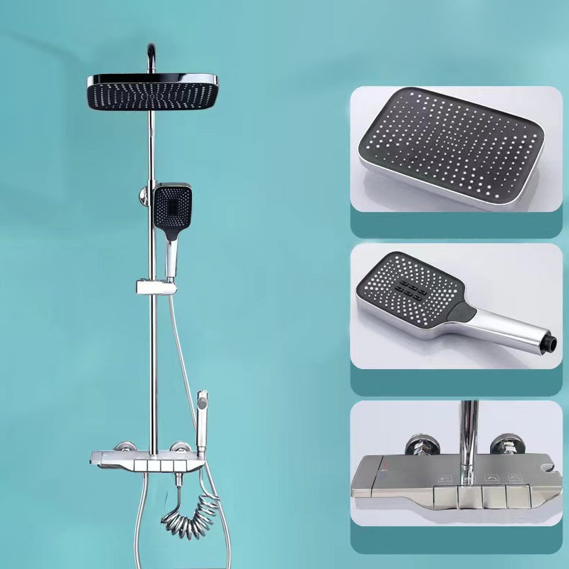 Bathroom Shower System Square Handheld Shower Head Wall Mounted Shower Trim