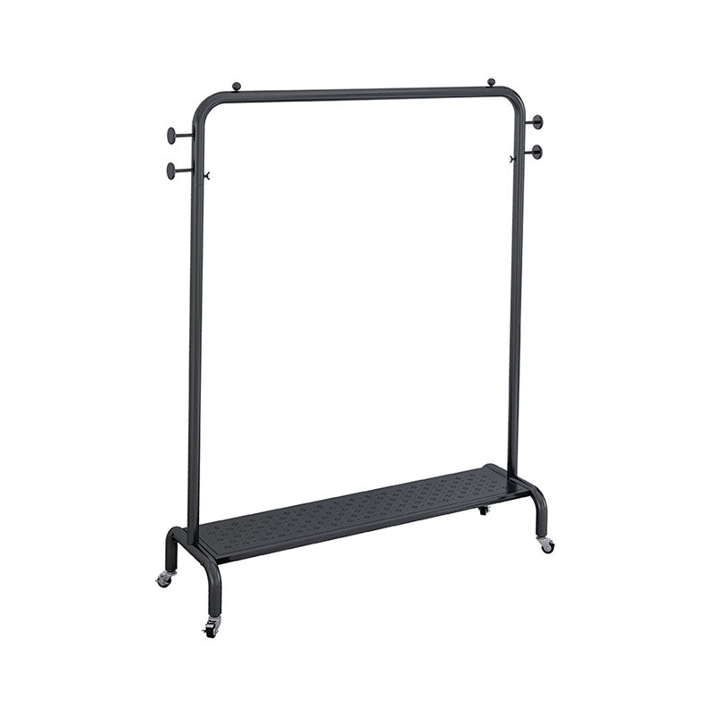 Industrial Entryway Coat Rack Metal Hanging Rail Lower Shelf Coat Hanger with 4 Hooks