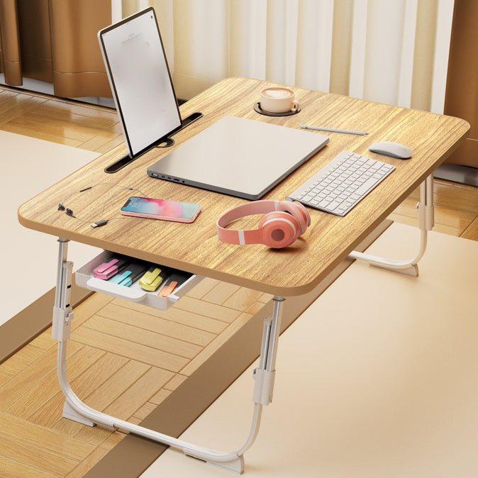 Engineered Wood Contemporary Office Desk Bedroom Writing Desk with White Legs