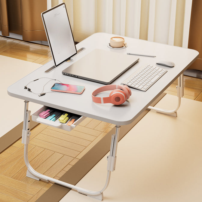 Engineered Wood Contemporary Office Desk Bedroom Writing Desk with White Legs