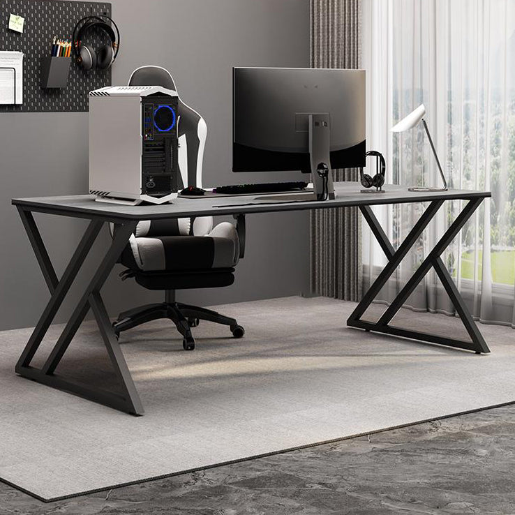 Industrial Gaming Desk Antique Finish Computer Desk with Metal Legs