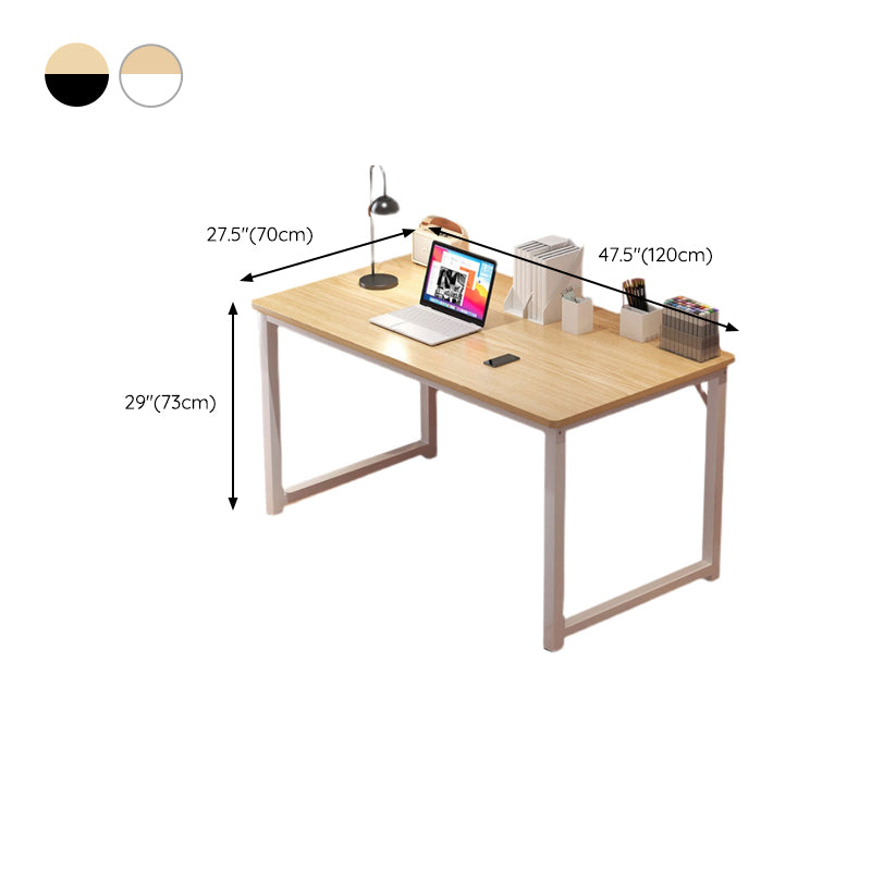 Contemporary Rectangular Computer Desk H-Shape Office Desk with Metal Legs