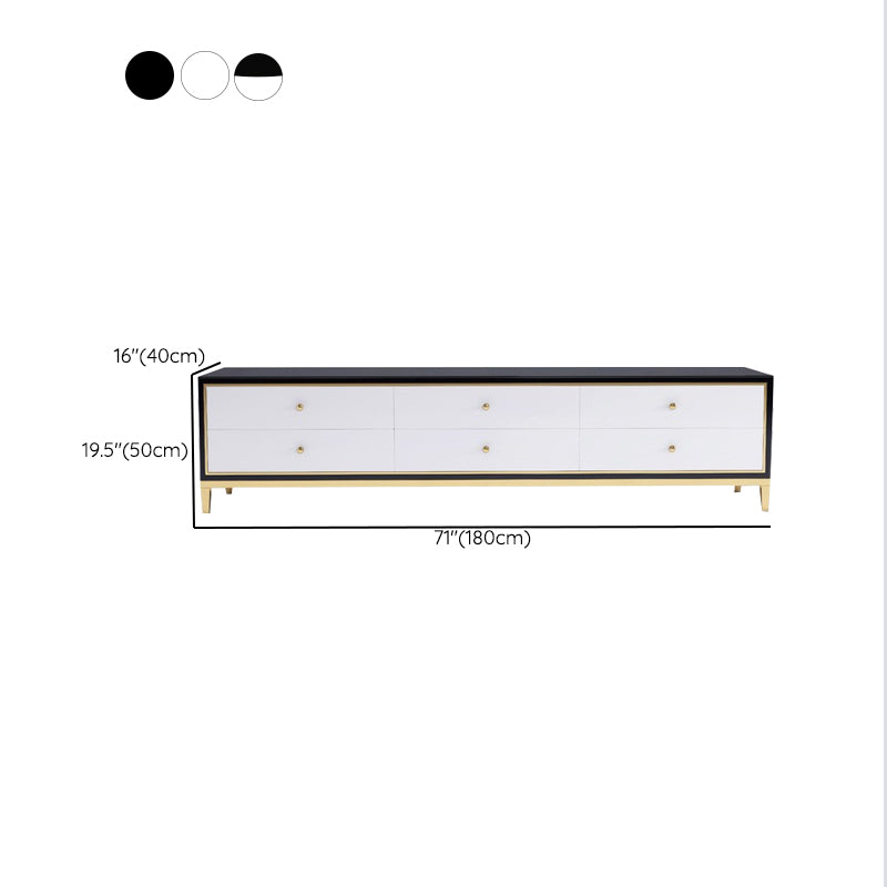 Glam Glass Stand Console Drawers Included Media Console with Legs for Living Room