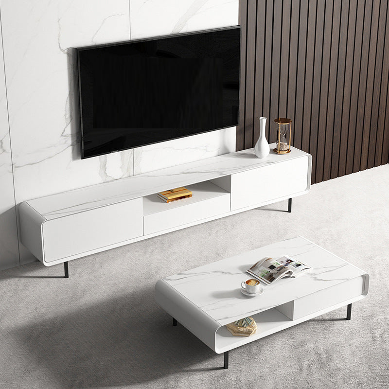 Stone TV Media Console Modern TV Media Stand for Living Room