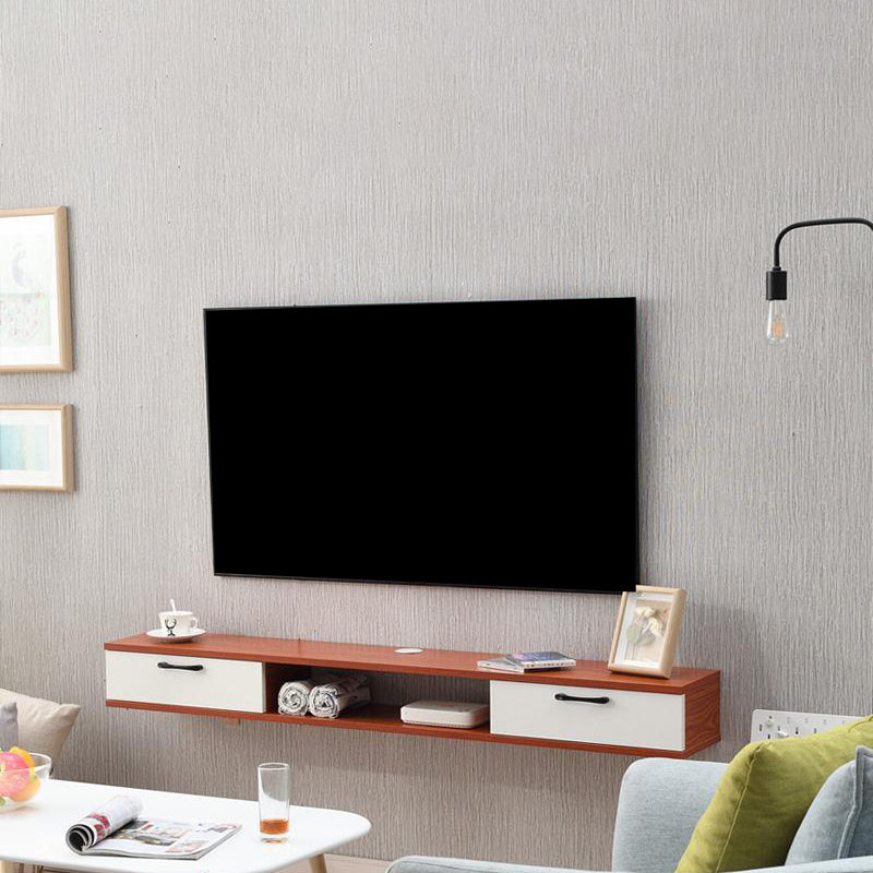 Scandinavian TV Media Stand Wall-mounted TV Media Console with Drawers