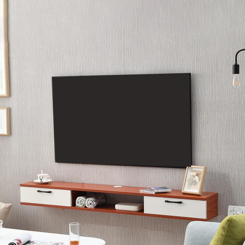 Scandinavian TV Media Stand Wall-mounted TV Media Console with Drawers