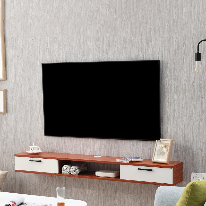 Scandinavian TV Media Stand Wall-mounted TV Media Console with Drawers