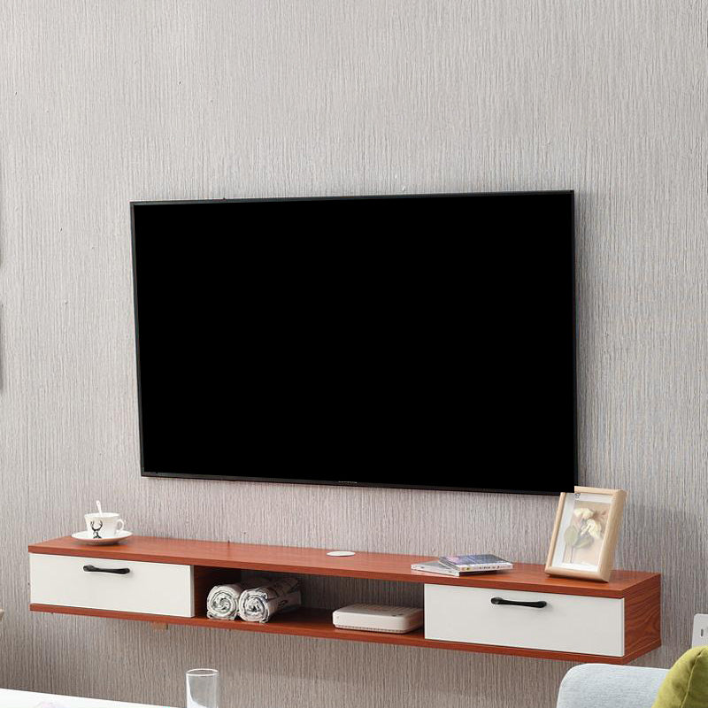 Scandinavian TV Media Stand Wall-mounted TV Media Console with Drawers