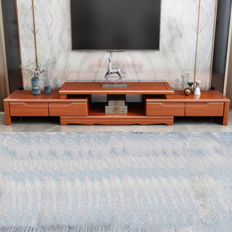 Antique TV Media Stand Oak TV Console with Drawers for Living Room