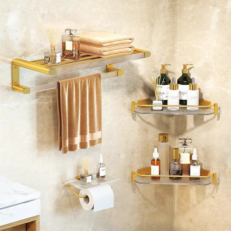 Modern Bath Hardware Set Towel Bar Bath Shelf Grey/Gold Bathroom Hardware Set