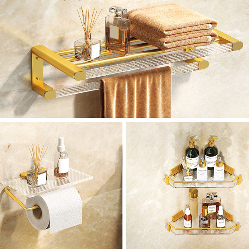 Modern Bath Hardware Set Towel Bar Bath Shelf Grey/Gold Bathroom Hardware Set