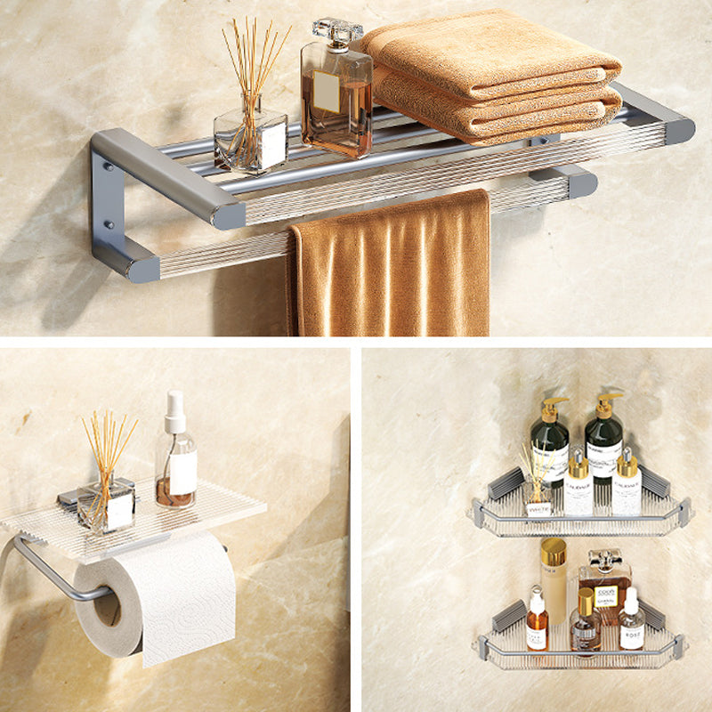 Modern Bath Hardware Set Towel Bar Bath Shelf Grey/Gold Bathroom Hardware Set