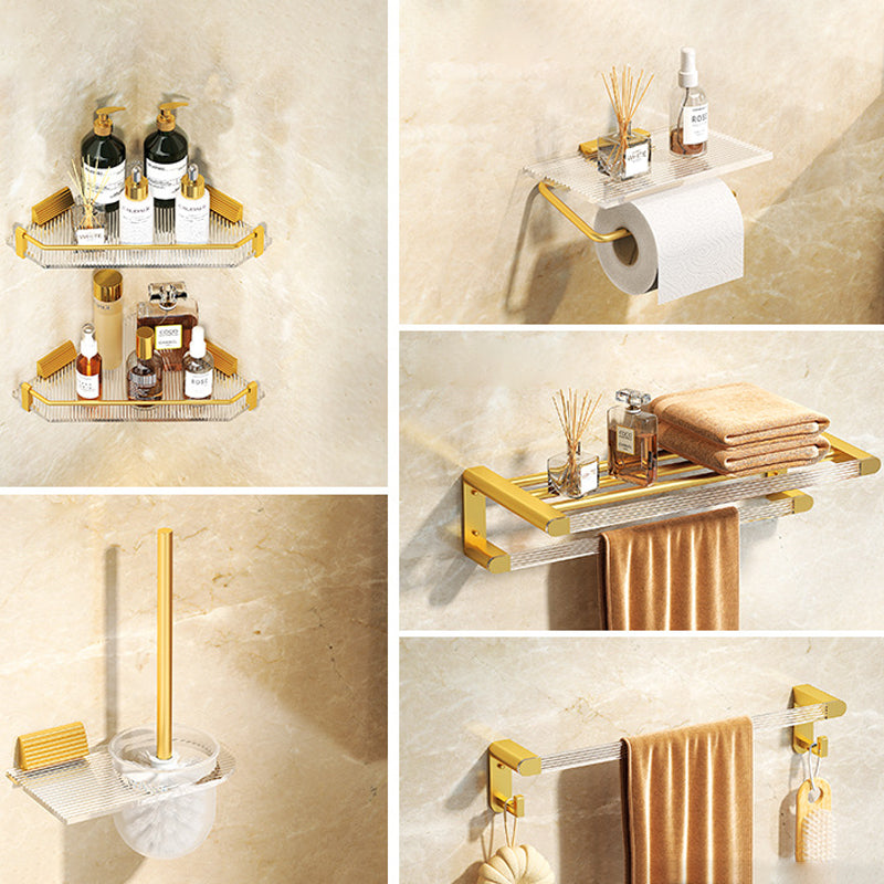 Modern Bath Hardware Set Towel Bar Bath Shelf Grey/Gold Bathroom Hardware Set