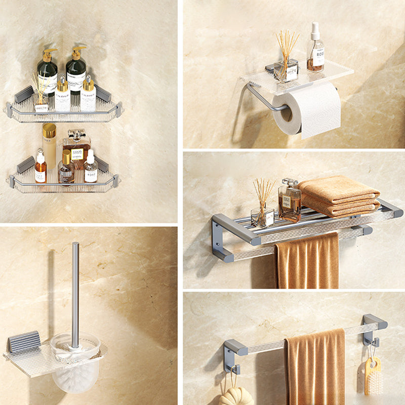 Modern Bath Hardware Set Towel Bar Bath Shelf Grey/Gold Bathroom Hardware Set