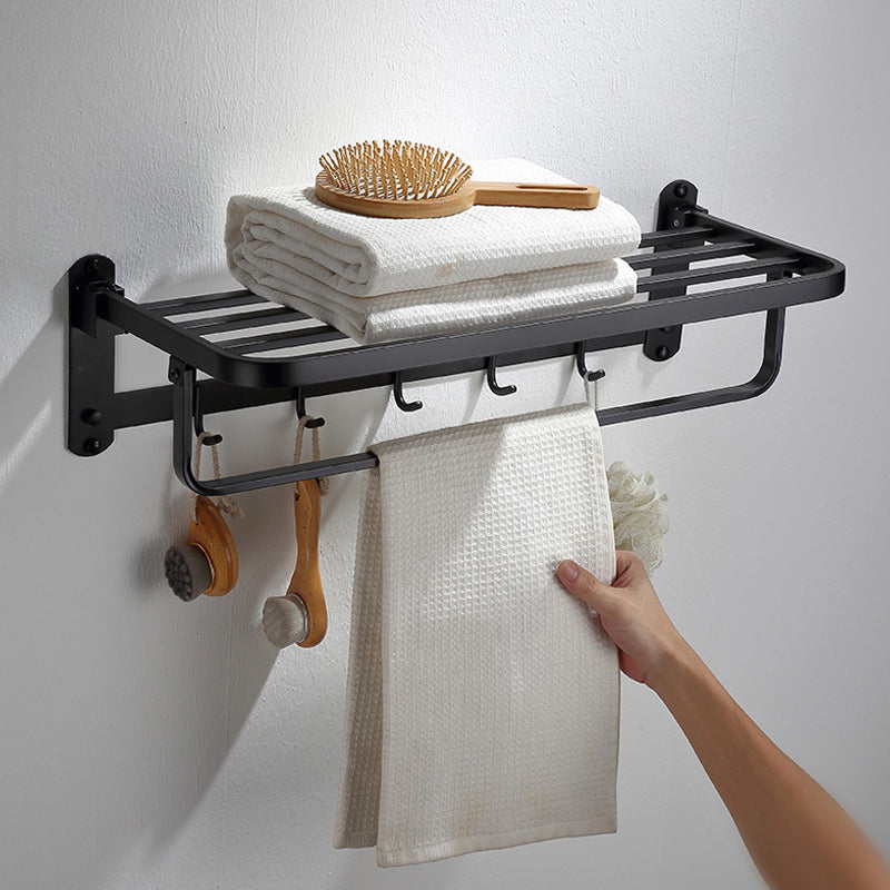 Modern Bathroom Accessory Set Bath Shelf Towel Bar Matte Black Bath Hardware Set