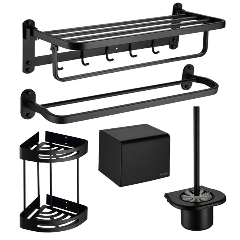 Modern Bathroom Accessory Set Bath Shelf Towel Bar Matte Black Bath Hardware Set