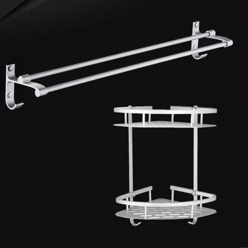 Silver Contemporary Bathroom Hardware Set Stainless Aluminum Bathroom Set