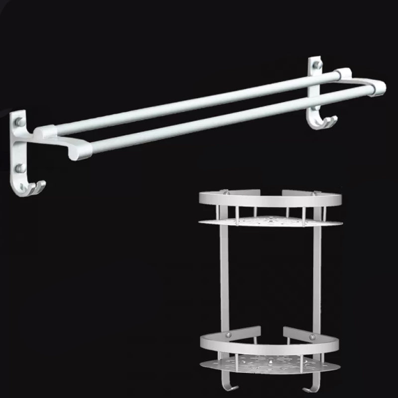 Silver Contemporary Bathroom Hardware Set Stainless Aluminum Bathroom Set