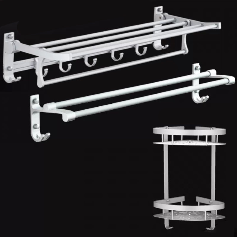 Silver Contemporary Bathroom Hardware Set Stainless Aluminum Bathroom Set