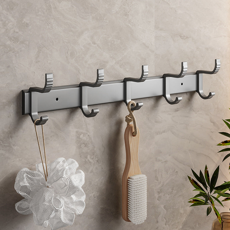 Modern Metal Bathroom Accessory Set Polished Sliver Bath Shelf/Paper Holder/Robe Hooks