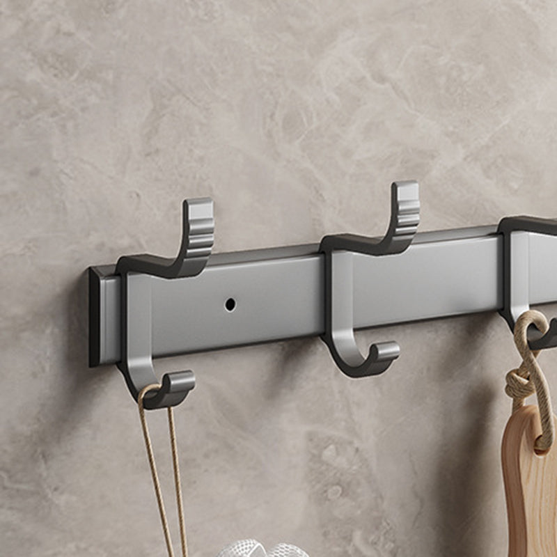 Modern Metal Bathroom Accessory Set Polished Sliver Bath Shelf/Paper Holder/Robe Hooks