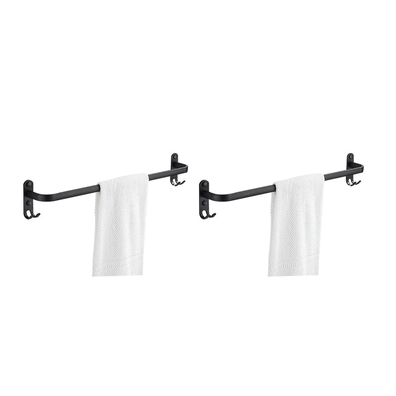 Modern Black Aluminum Bath Hardware Set Towel Bar Bathroom Hardware