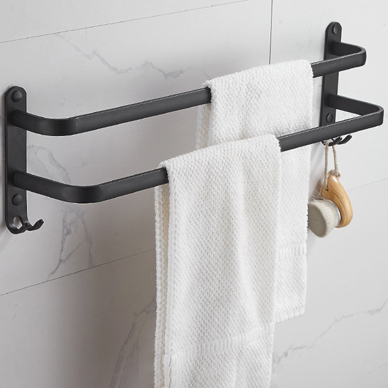 Modern Black Aluminum Bath Hardware Set Towel Bar Bathroom Hardware