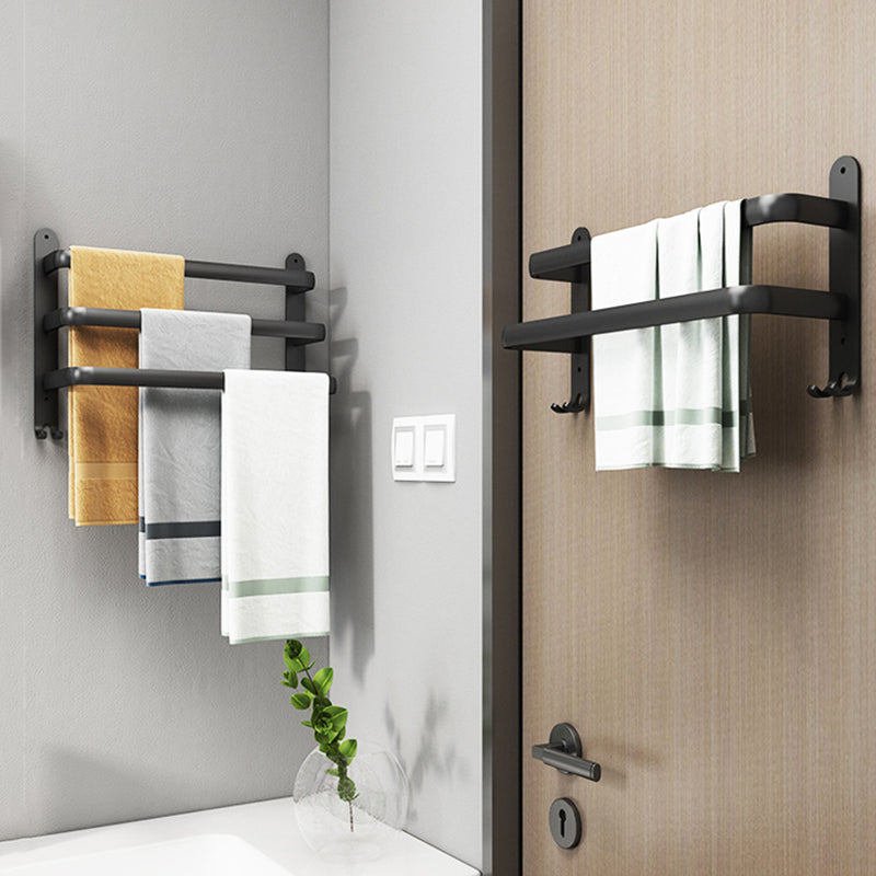 Modern Black Aluminum Bath Hardware Set Towel Bar Bathroom Hardware