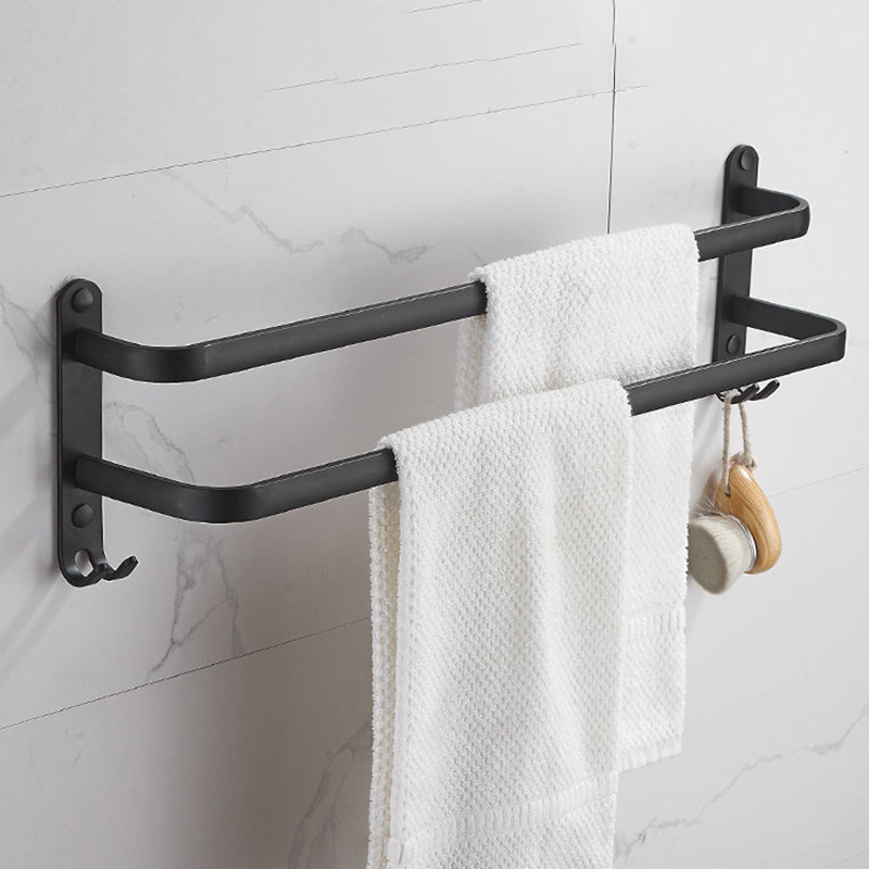 Modern Black Aluminum Bath Hardware Set Towel Bar Bathroom Hardware