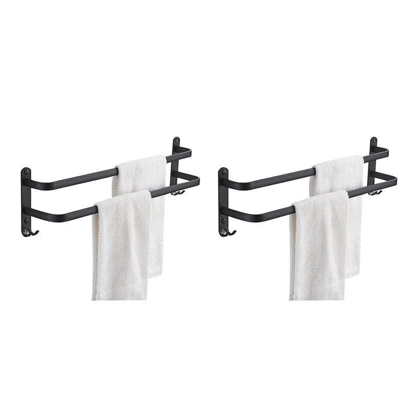 Modern Black Aluminum Bath Hardware Set Towel Bar Bathroom Hardware