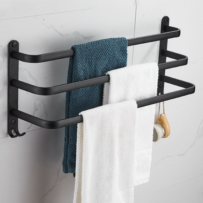 Modern Black Aluminum Bath Hardware Set Towel Bar Bathroom Hardware