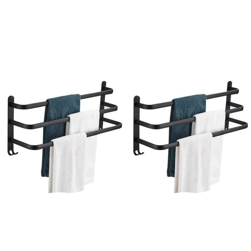 Modern Black Aluminum Bath Hardware Set Towel Bar Bathroom Hardware