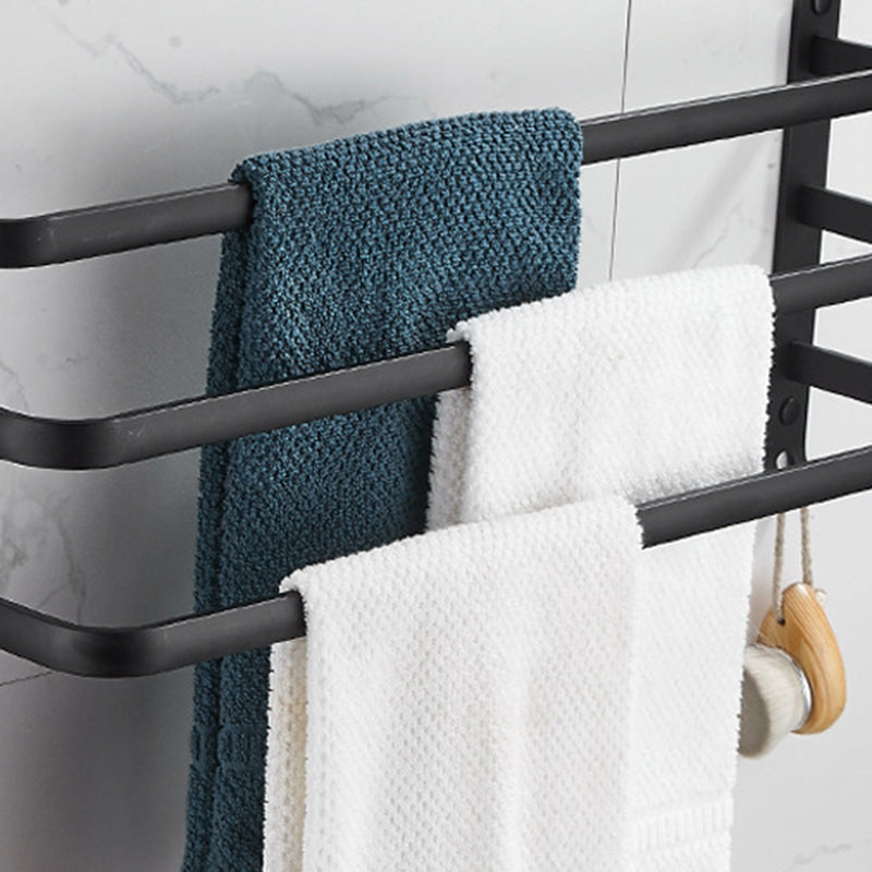 Modern Black Aluminum Bath Hardware Set Towel Bar Bathroom Hardware