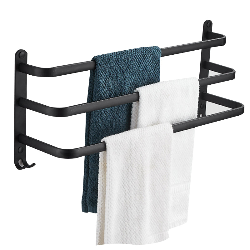 Modern Black Aluminum Bath Hardware Set Towel Bar Bathroom Hardware