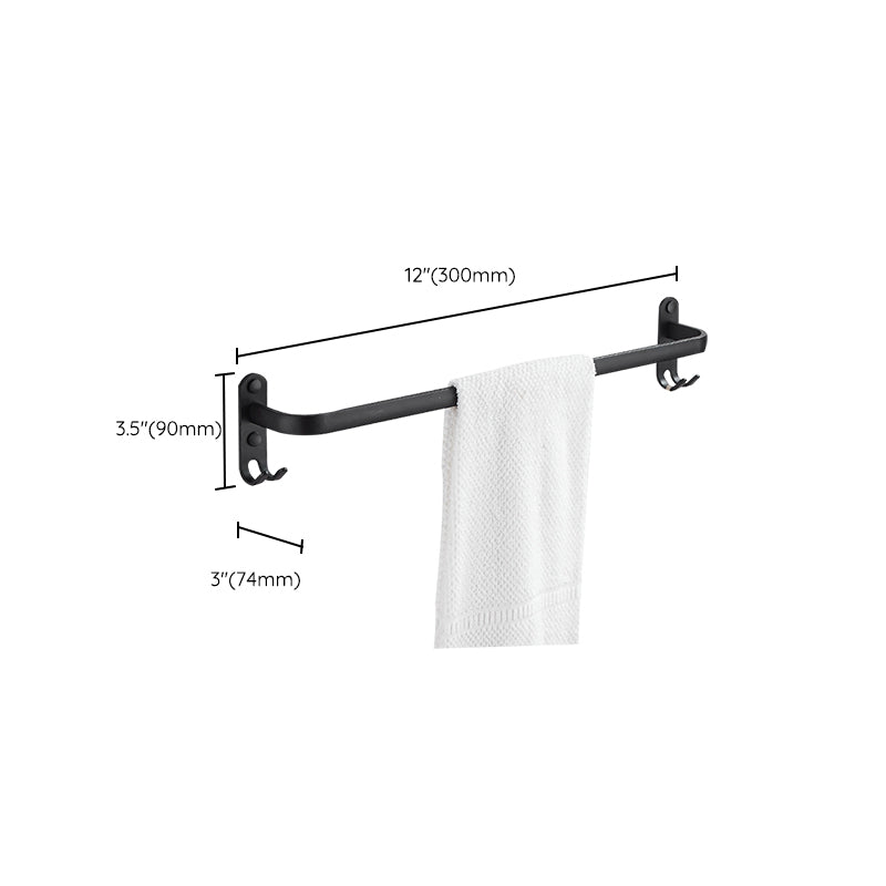 Modern Black Aluminum Bath Hardware Set Towel Bar Bathroom Hardware