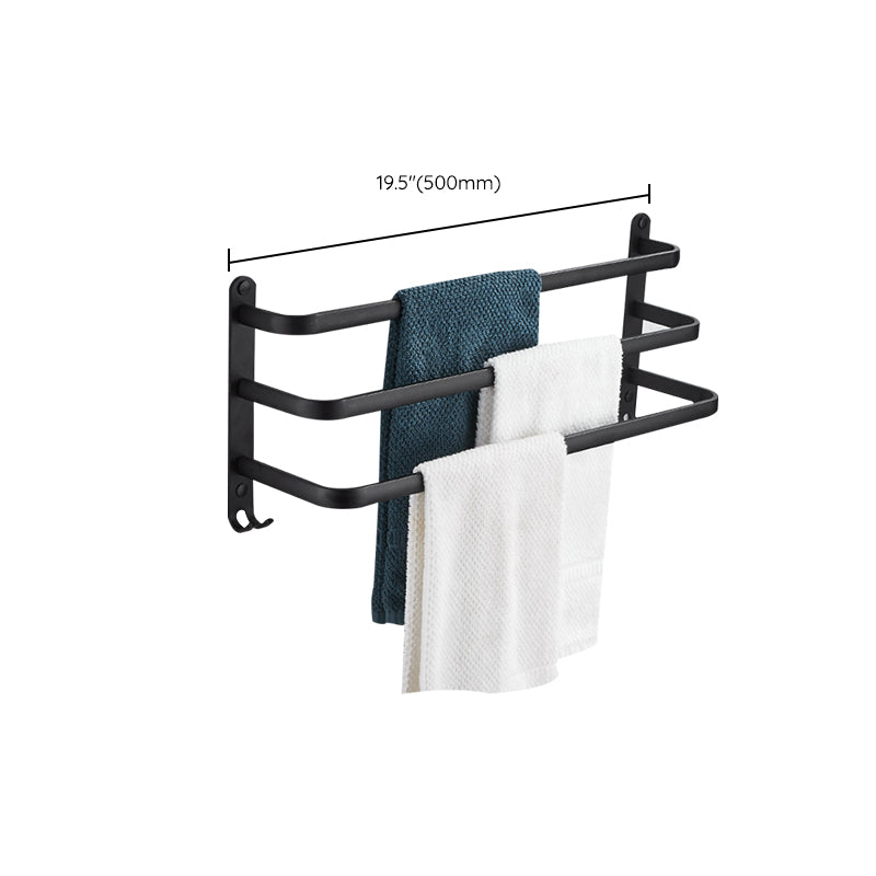 Modern Black Aluminum Bath Hardware Set Towel Bar Bathroom Hardware