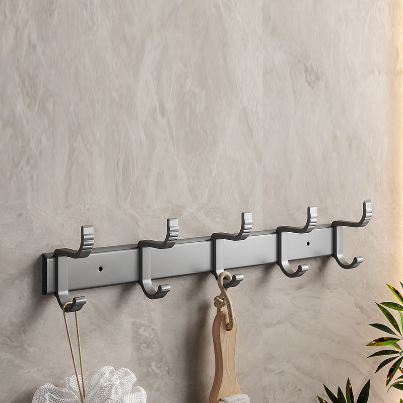 Gray Aluminum Bathroom Accessory Set Contemporary Bath Shelf