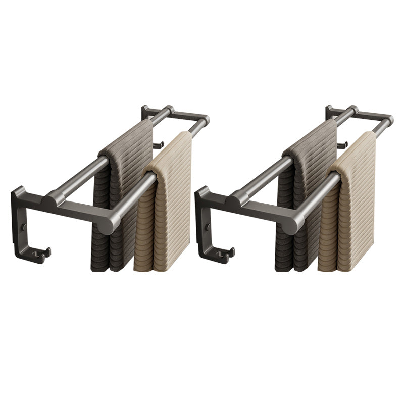 Gray Aluminum Bathroom Accessory Set Contemporary Bath Shelf