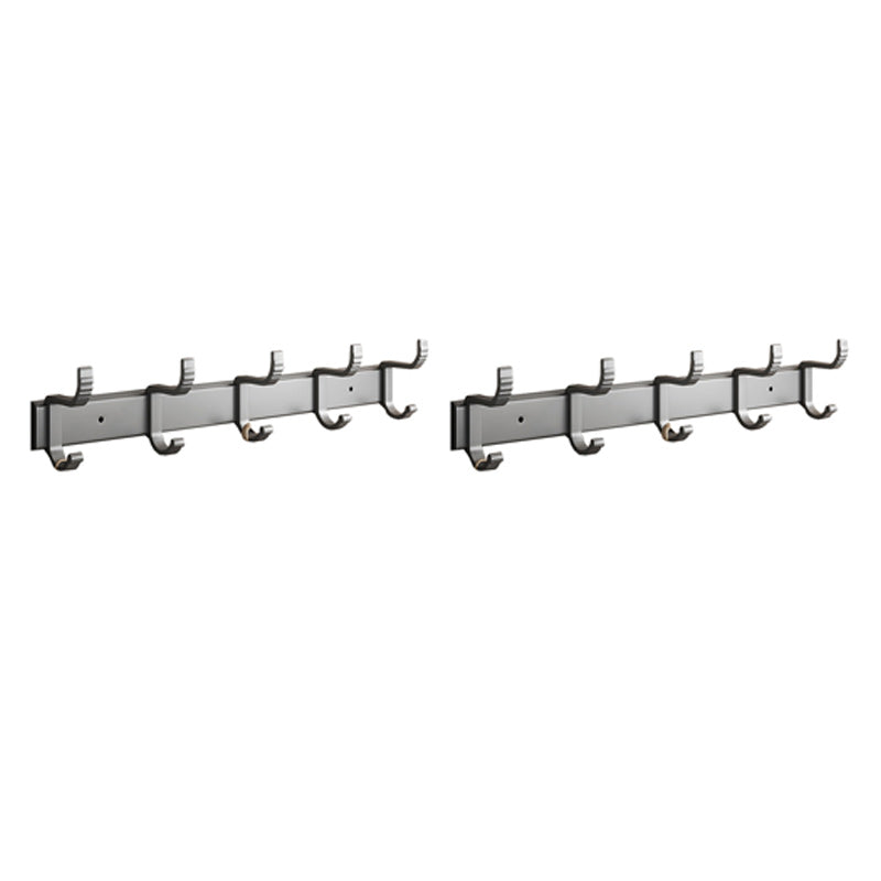 Gray Aluminum Bathroom Accessory Set Contemporary Bath Shelf