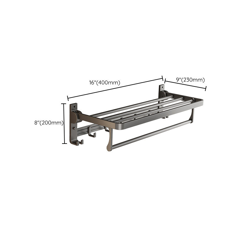 Gray Aluminum Bathroom Accessory Set Contemporary Bath Shelf