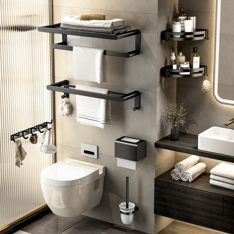 Modern Bath Hardware Set Black Towel Bar Bath Shelf Bathroom Hardware Set