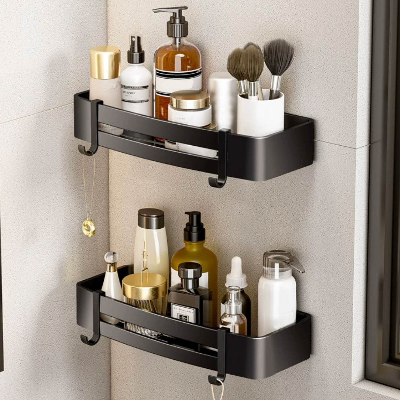 Modern Bath Hardware Set Black Towel Bar Bath Shelf Bathroom Hardware Set