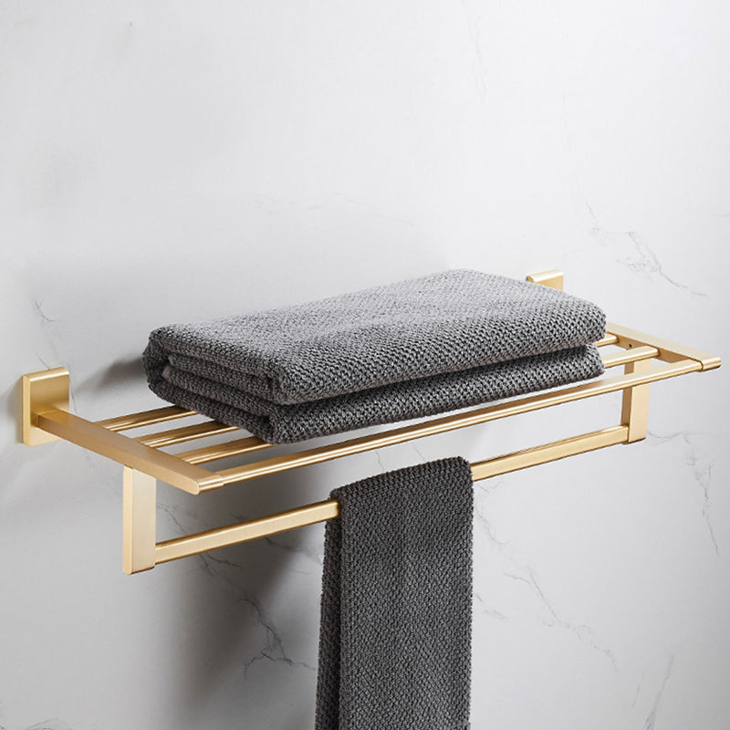 Golden Modern 5-Piece Bathroom Accessory Set Brushed Brass Towel Bar/Paper Holder