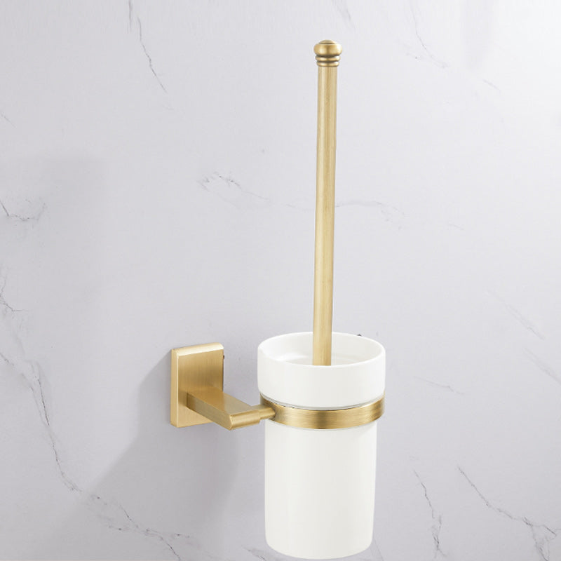 Golden Modern 5-Piece Bathroom Accessory Set Brushed Brass Towel Bar/Paper Holder