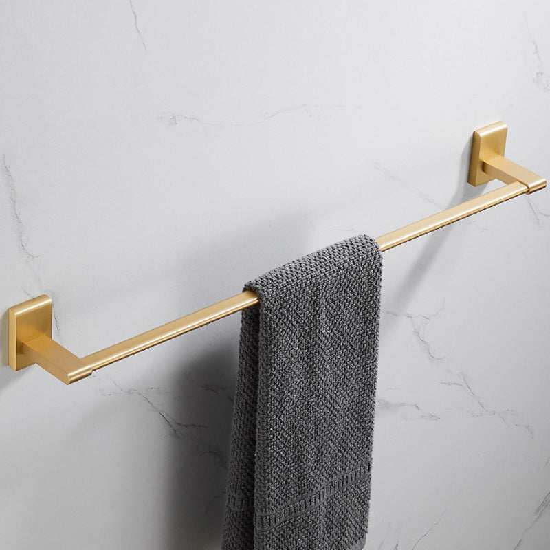 Golden Modern 5-Piece Bathroom Accessory Set Brushed Brass Towel Bar/Paper Holder