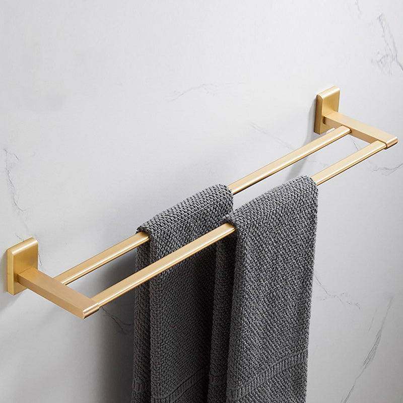 Golden Modern 5-Piece Bathroom Accessory Set Brushed Brass Towel Bar/Paper Holder