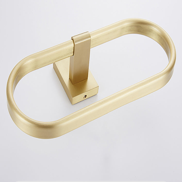 Golden Modern 5-Piece Bathroom Accessory Set Brushed Brass Towel Bar/Paper Holder